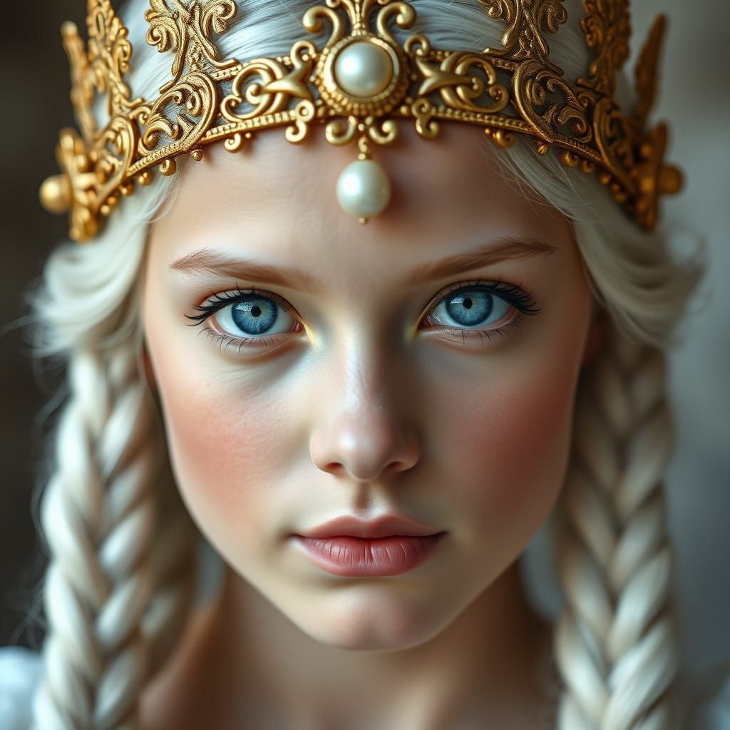 Beautiful Princess Portrait in Ornate Celtic Diadem