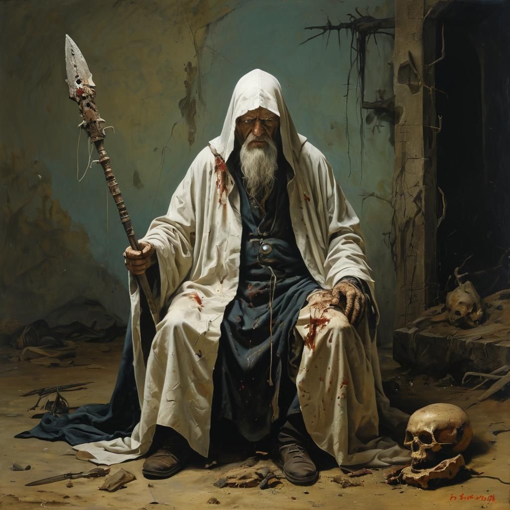 Creepy Surgeon-Shaman in Grisly, Vivid Blanchitsu Style