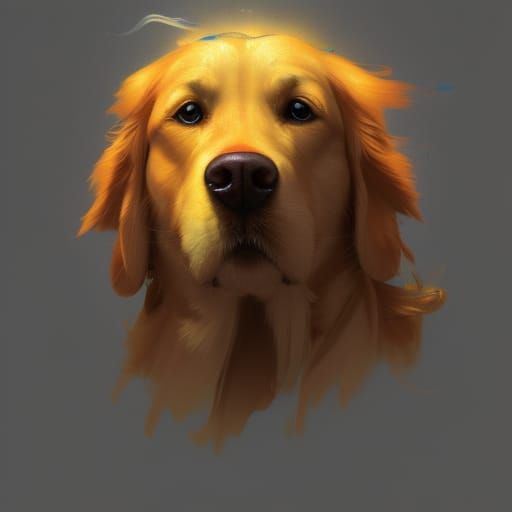 Golden Retriever Concept Art in 8K Resolution