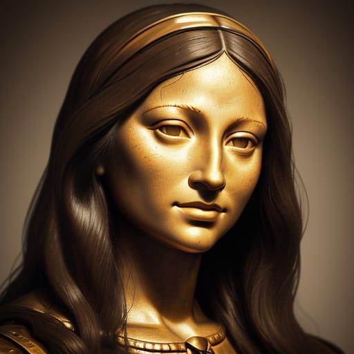 Hyper-Realistic Bronze Statue of Mona Lisa