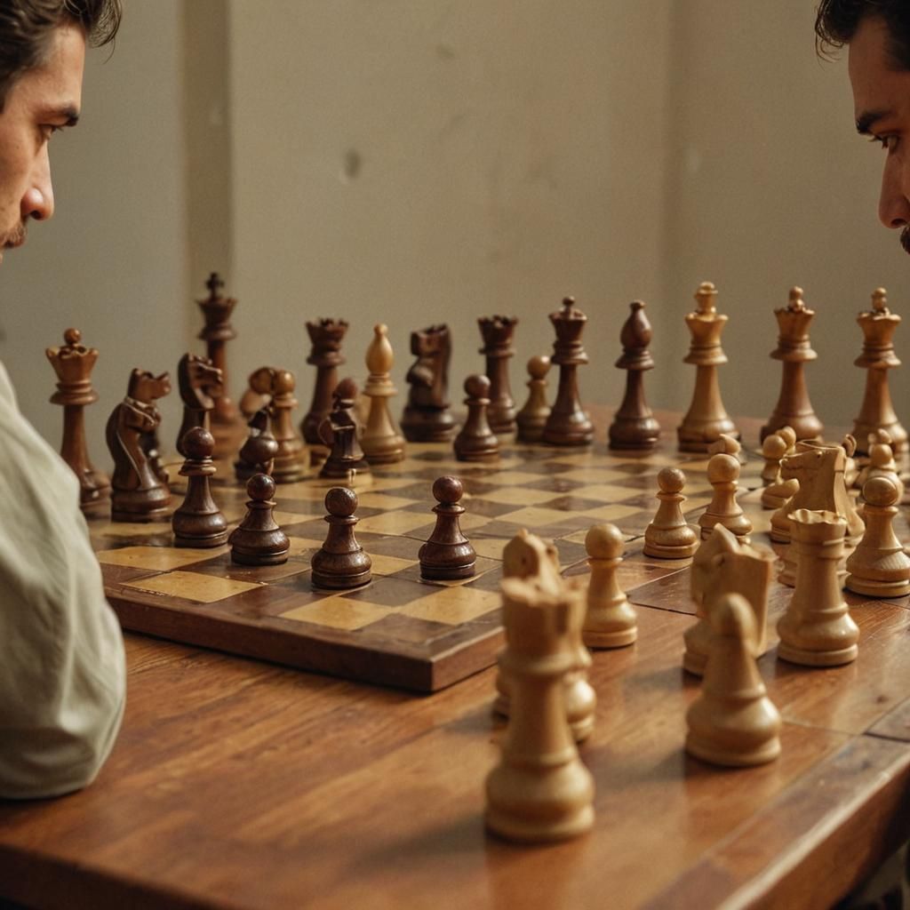 Che Guevara and Fidel Castro Playing Chess