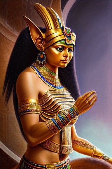 Egyptian Goddess Taweret Portrait in Fantasy Style