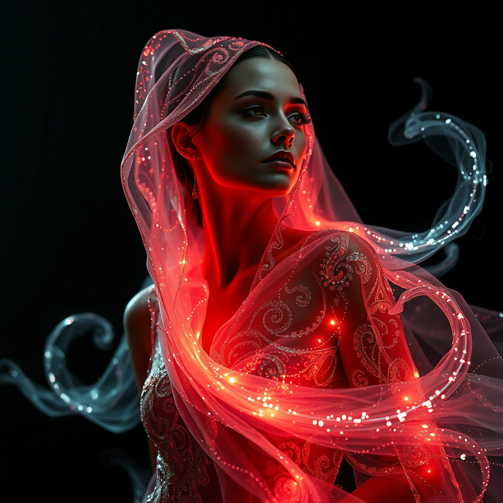 Ethereal Light Gown in Cinematic Style