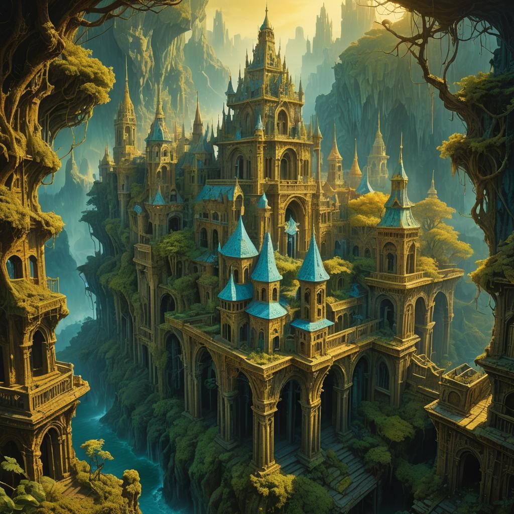 Mystical Realm in a Detailed Matte Painting