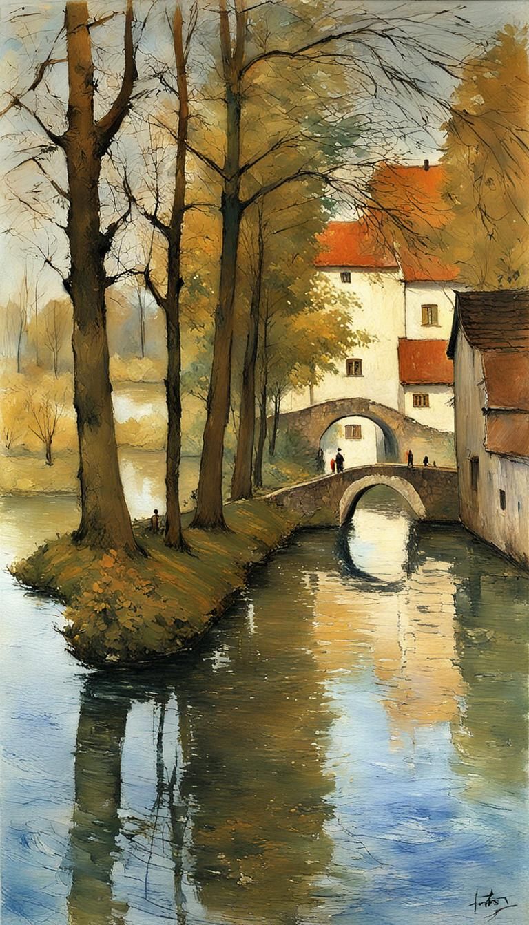 By the water