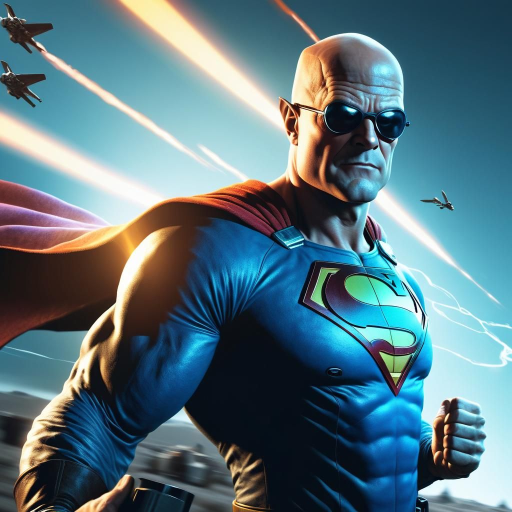 Comic Book Superhero with X-Ray Vision in Marvel Style