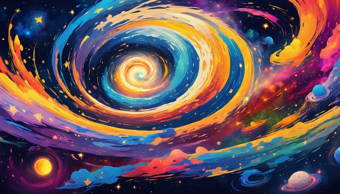 Cosmic God Creates the Universe: Digital Art