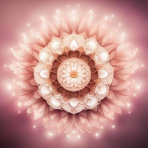 Rose Gold and White Mandala: Professional Photography