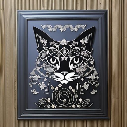 Surreal Whimsical Cat Portrait in Soft Polished Impressionis...