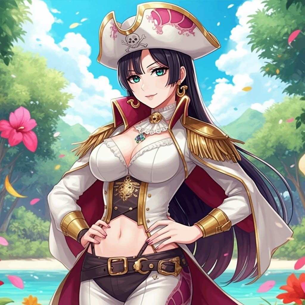 Boa Hancock Poses in Anime Key Visual Style