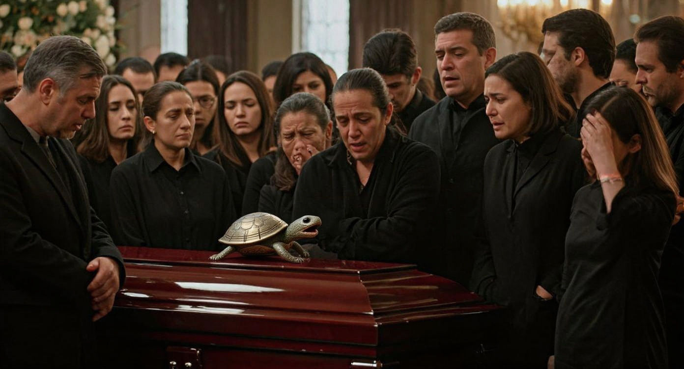 Mourners Weeping at Open Casket Wake