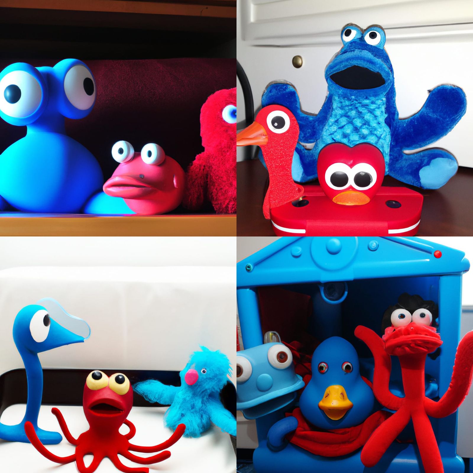Muppet Octopus, Train, and Duck Living Together