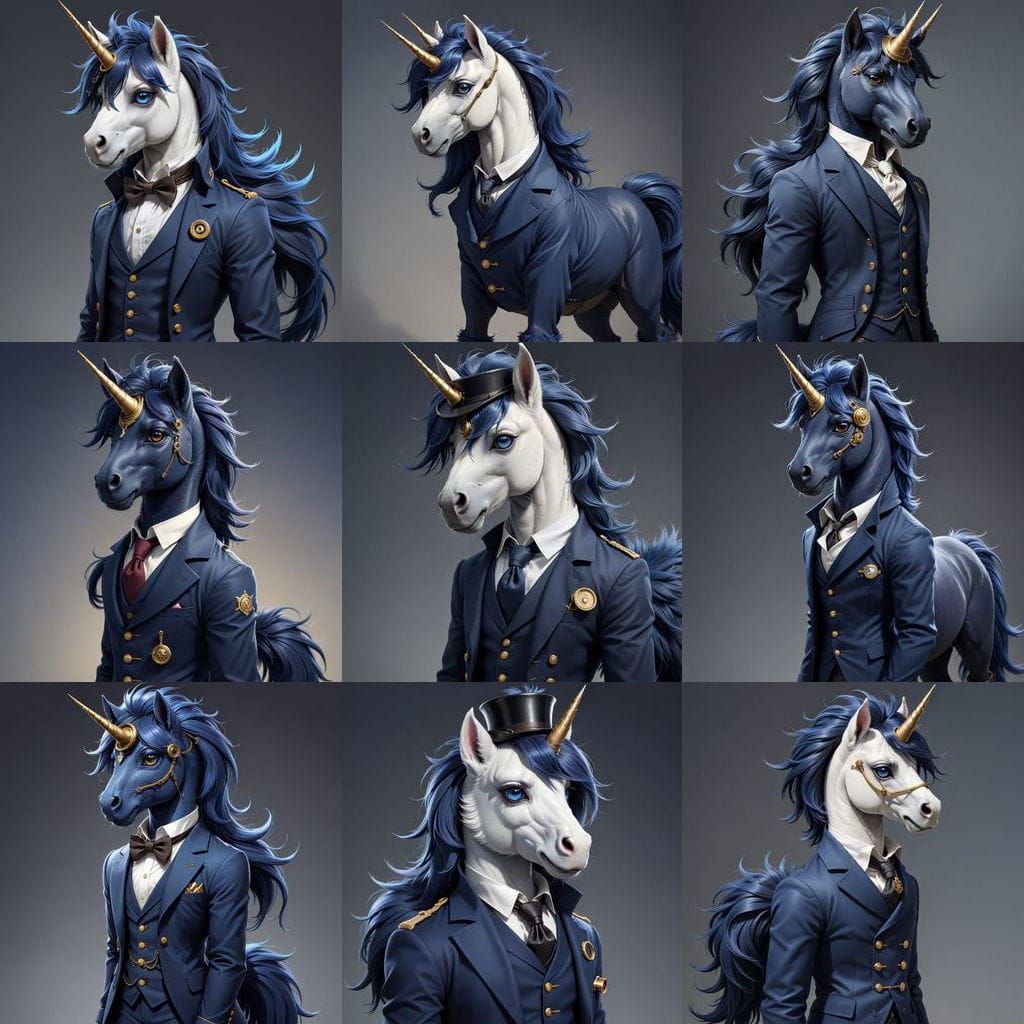 Mystical Industrial Unicorn Pony with Monocle