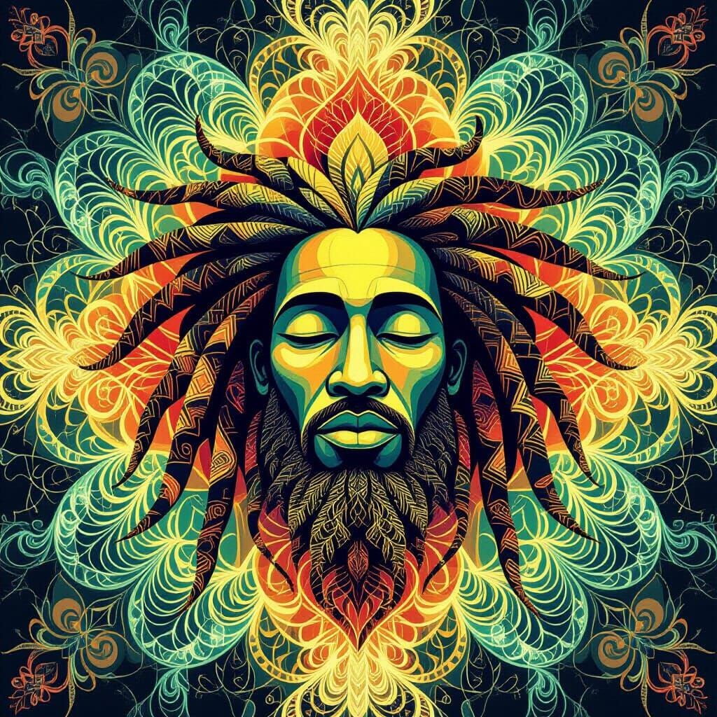 Rastafarian Fractal Art with Pure, Holy Vibes
