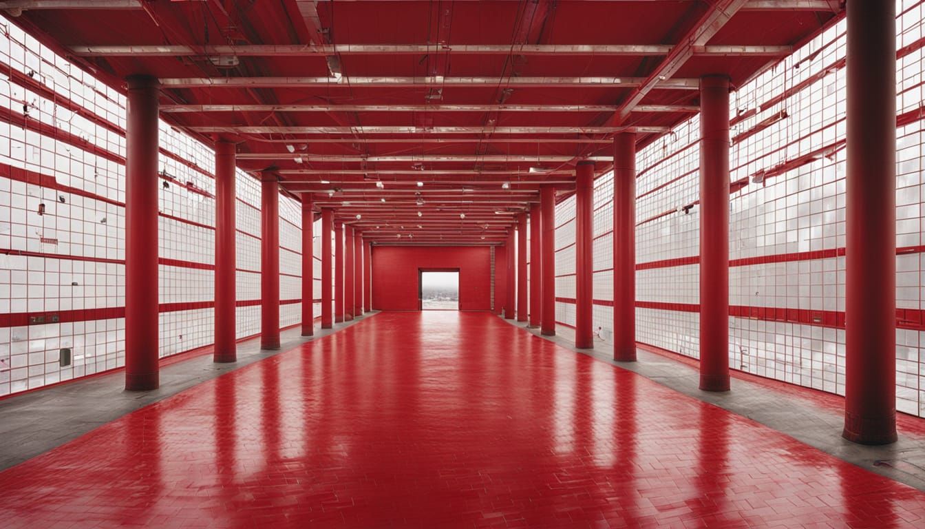 Ethereal Red Desert Landscape in Abstraction Style