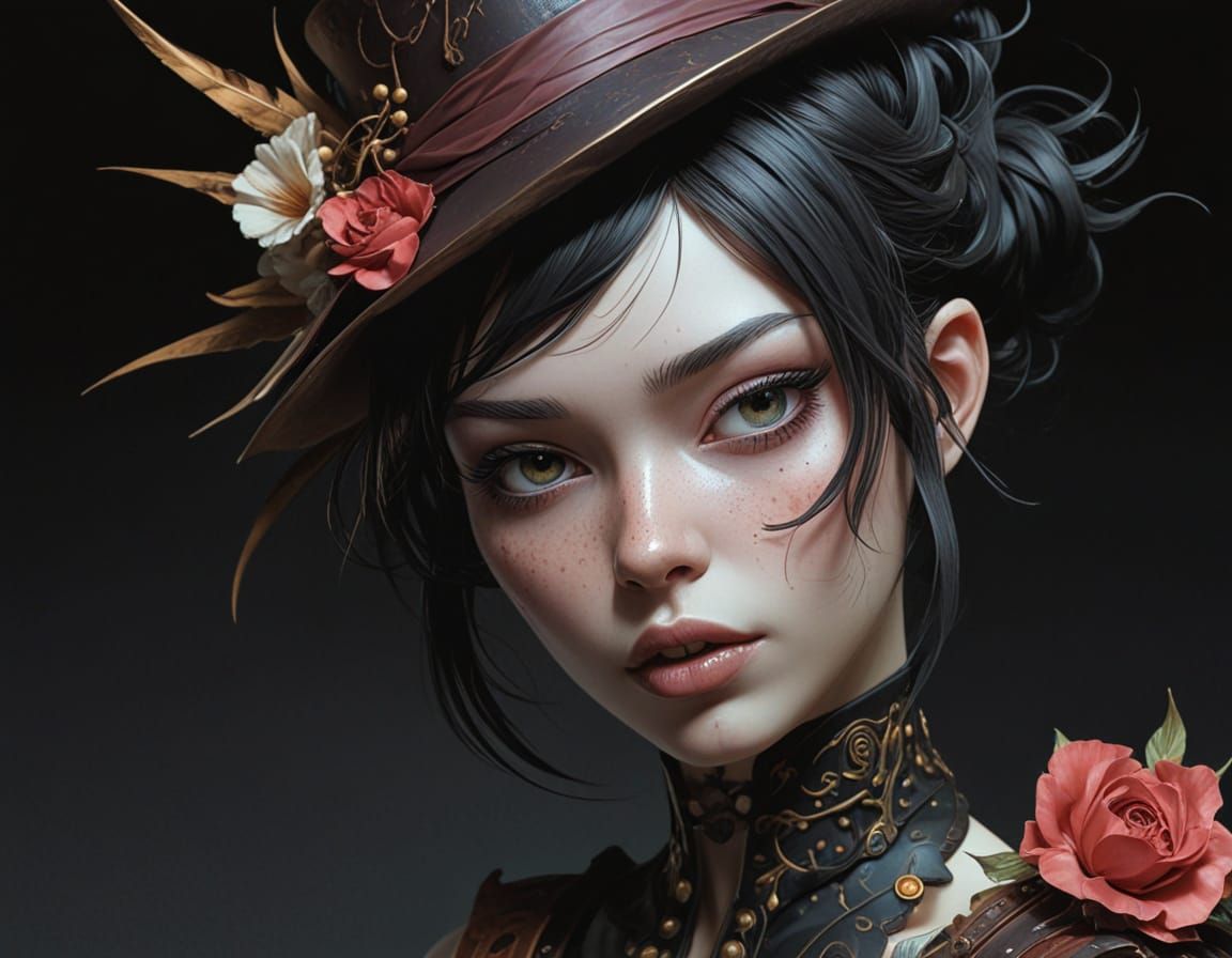 Artistic Fusion of Fantasy and Dark Illustration Styles