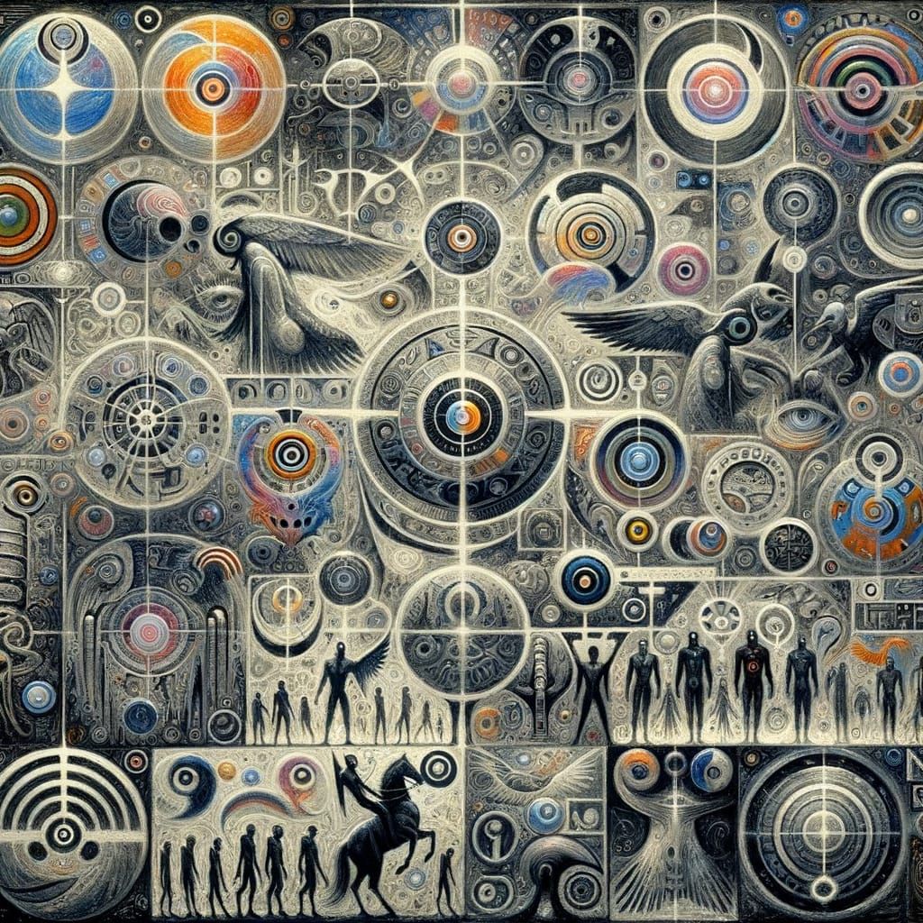 Abstract American Biker Culture in Neo-Impressionist Style