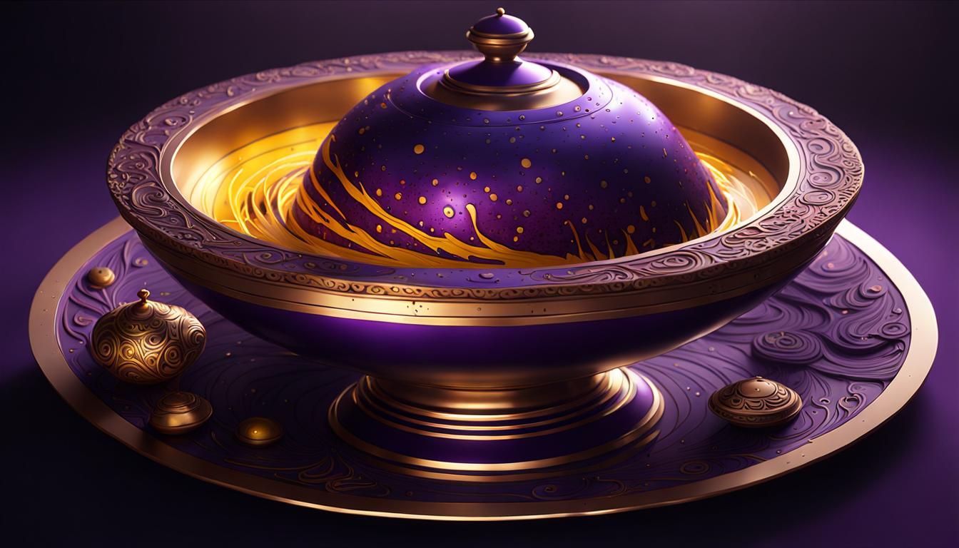 Earth Clay Pot with Marble Angels in Erté Style