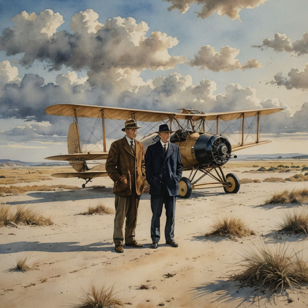 Wright Brothers' Historic First Flight in Hyperrealistic Wat...