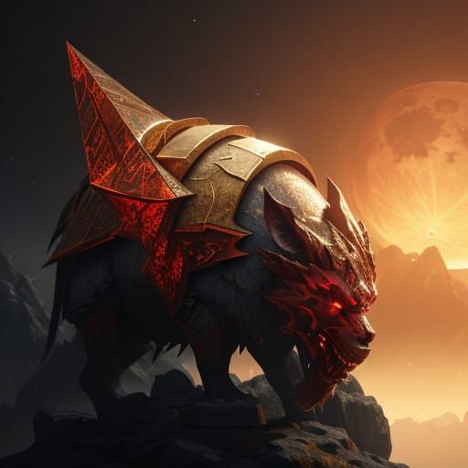 Golden Artifact Unveils Crimson Crystal in a Majestic Blood ...