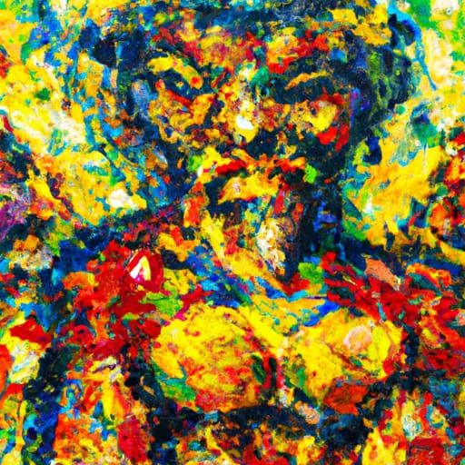 Colorful Ego as Expressionist Impasto Oil Painting
