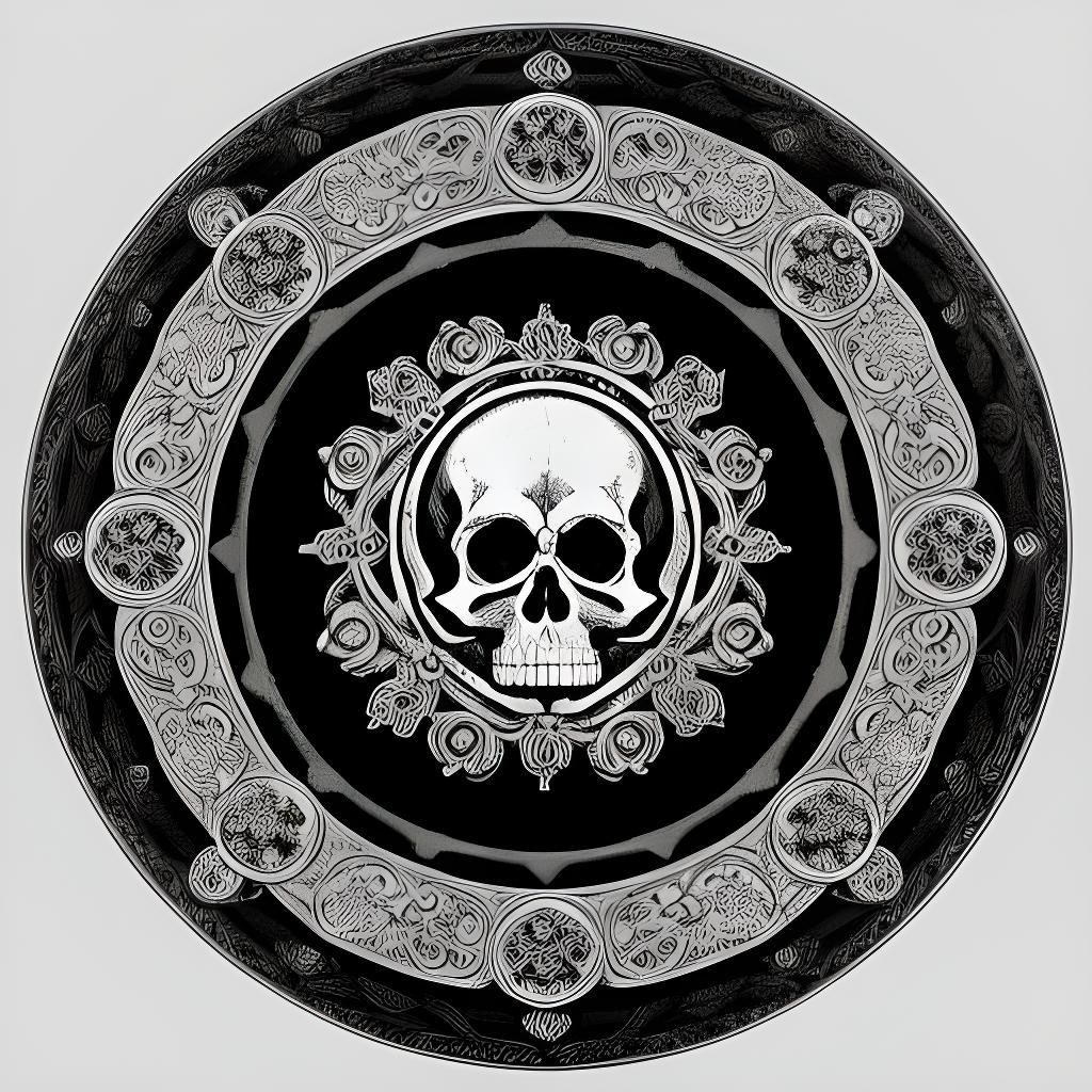 Victorian Skull Logo with Ornamental Frame