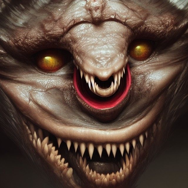 Creepy Mutant Portrait in Hyperdetailed Style