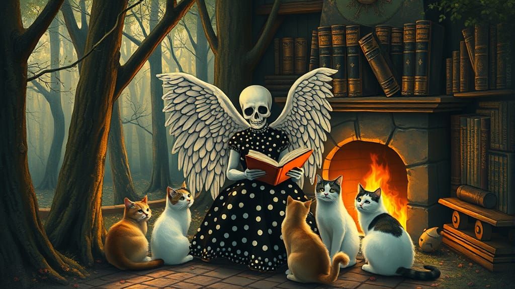 Angel of Death in Yayoi Kusama-Inspired Dots Reads by Cozy F...