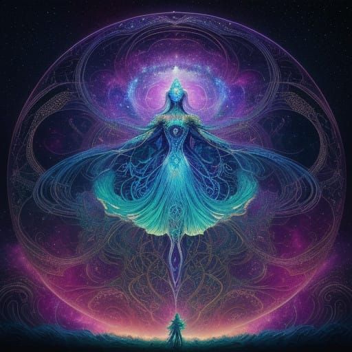 Ethereal Cosmos in Vibrant Harmony