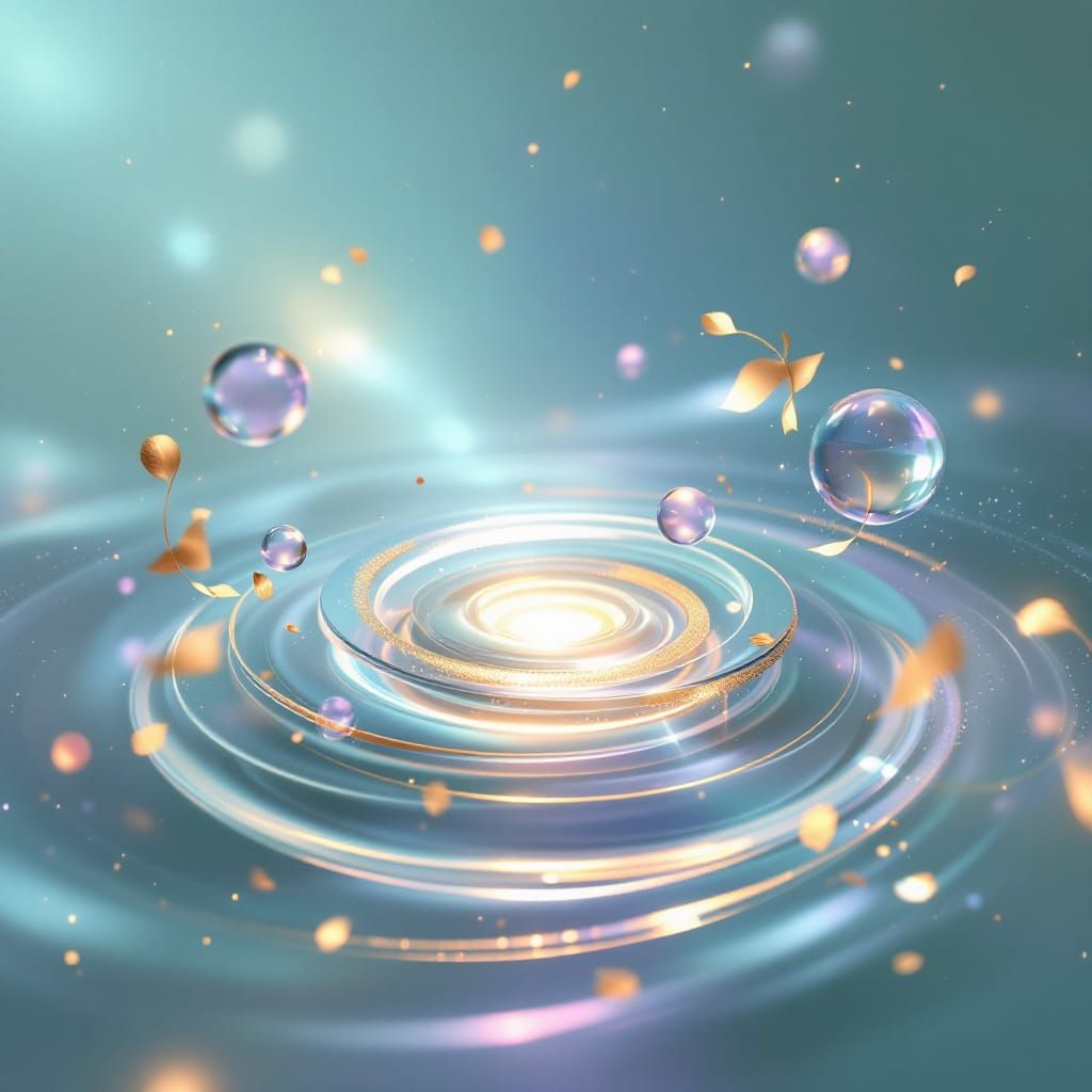 Inner Peace Mandala: Translucent Circles and Light Waves in ...