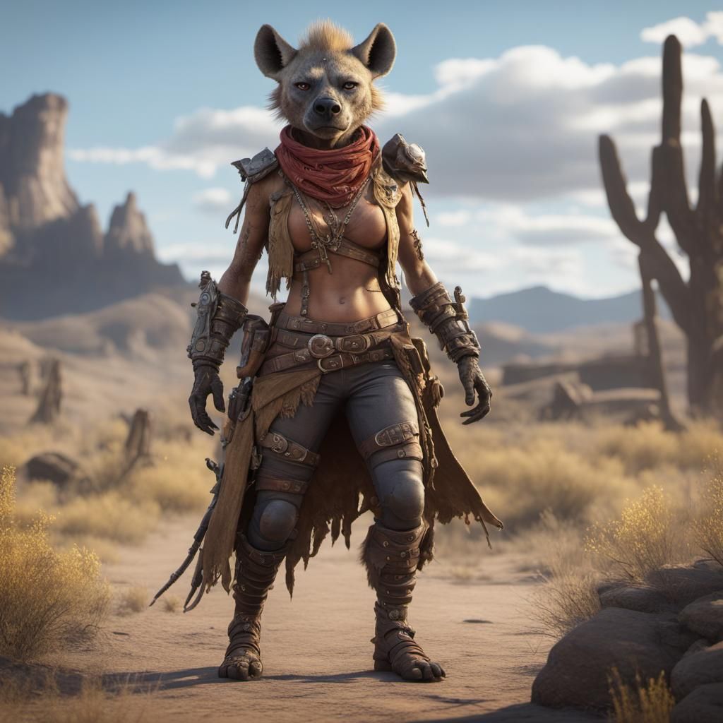 she Hyena-goblin gunslinger outlaw chief