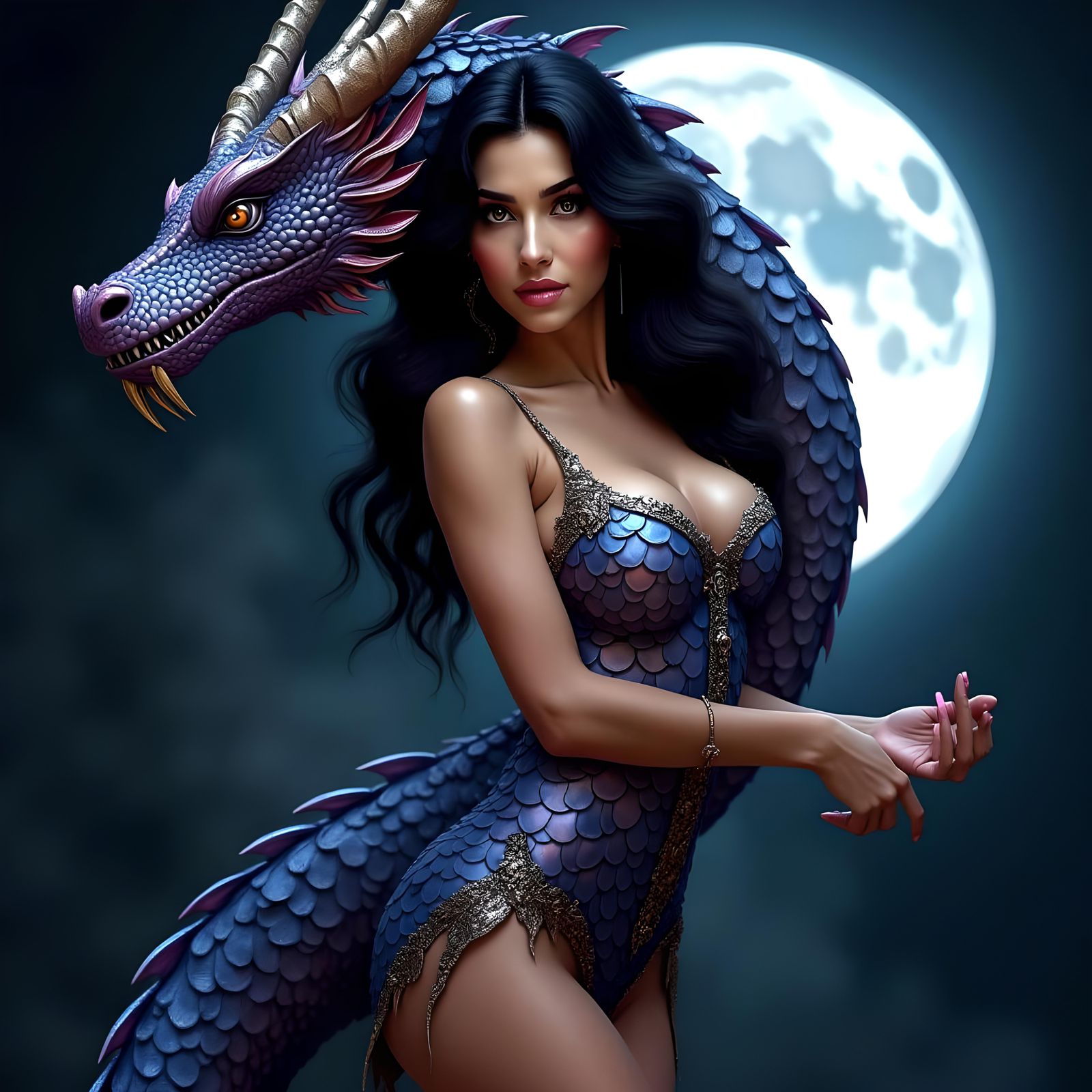 Enticing Brunette Dragon: A Feminine Vision