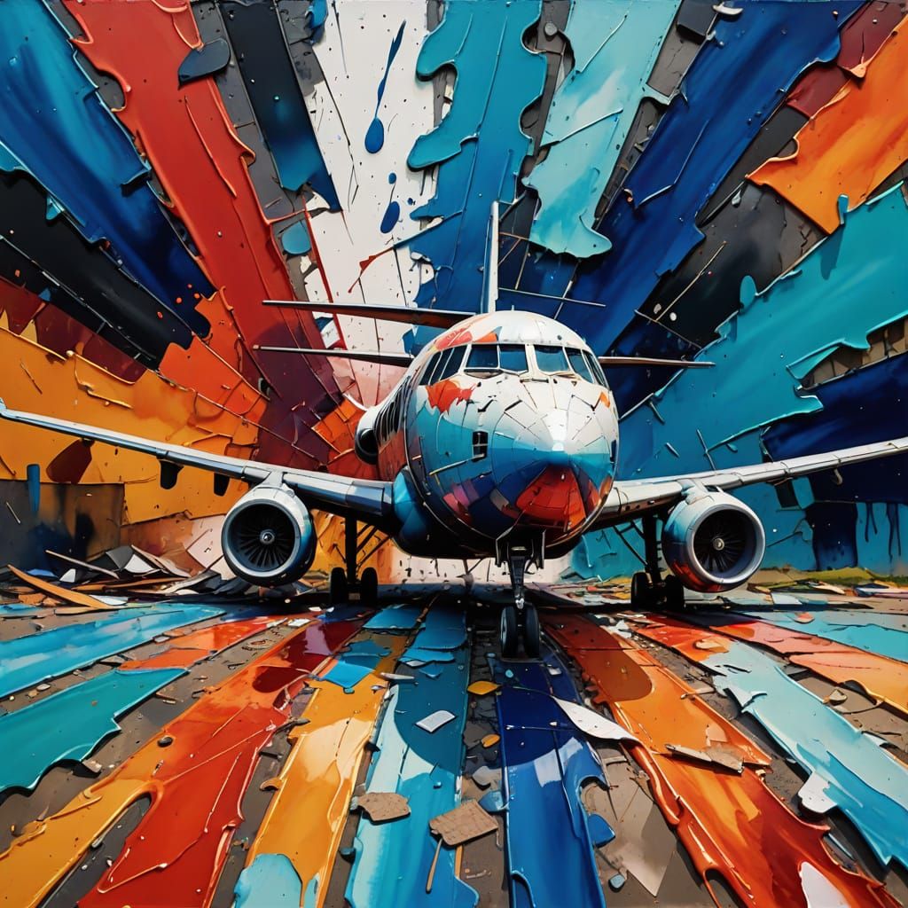 Surreal Architectural Forms in Vibrant Palette Knife Techniq...