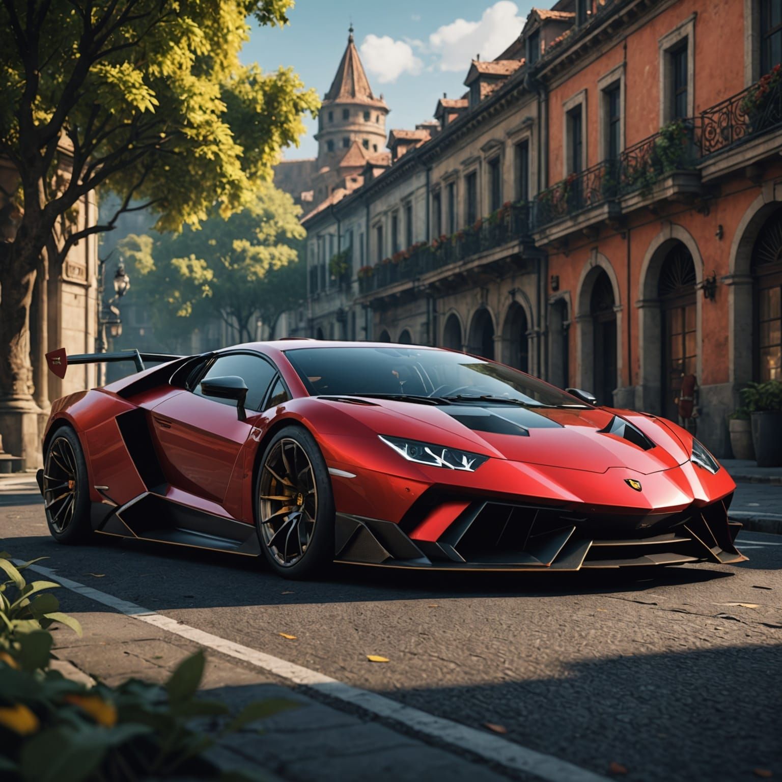 Red Panda in Lamborghini V12 Vision GT