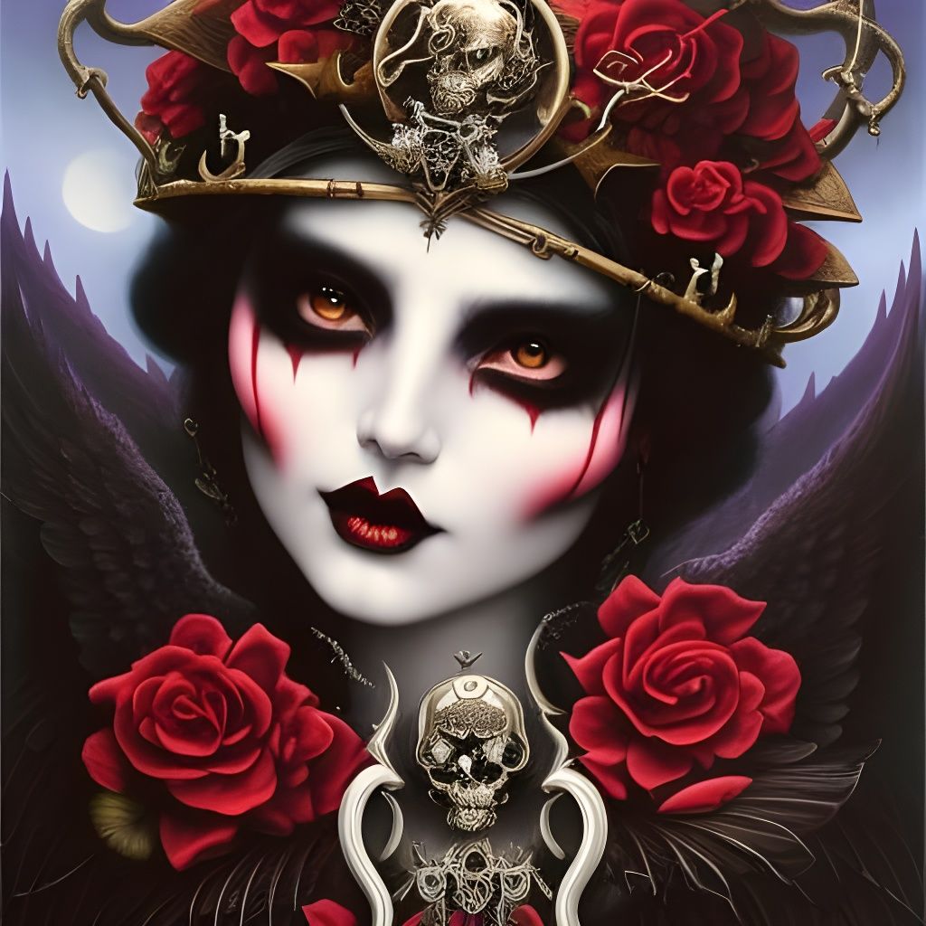 Gothic Demoness Bride in Hyperdetailed Surreal Style