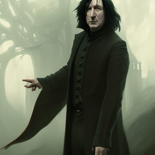Severus Snape Portrait in Dark Fantasy Style