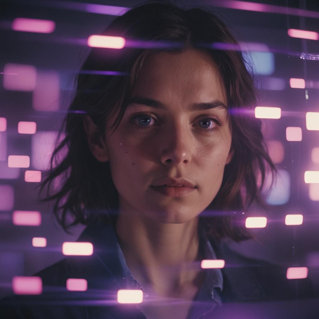 Intense Moment of Creative Focus in a Darkened Room