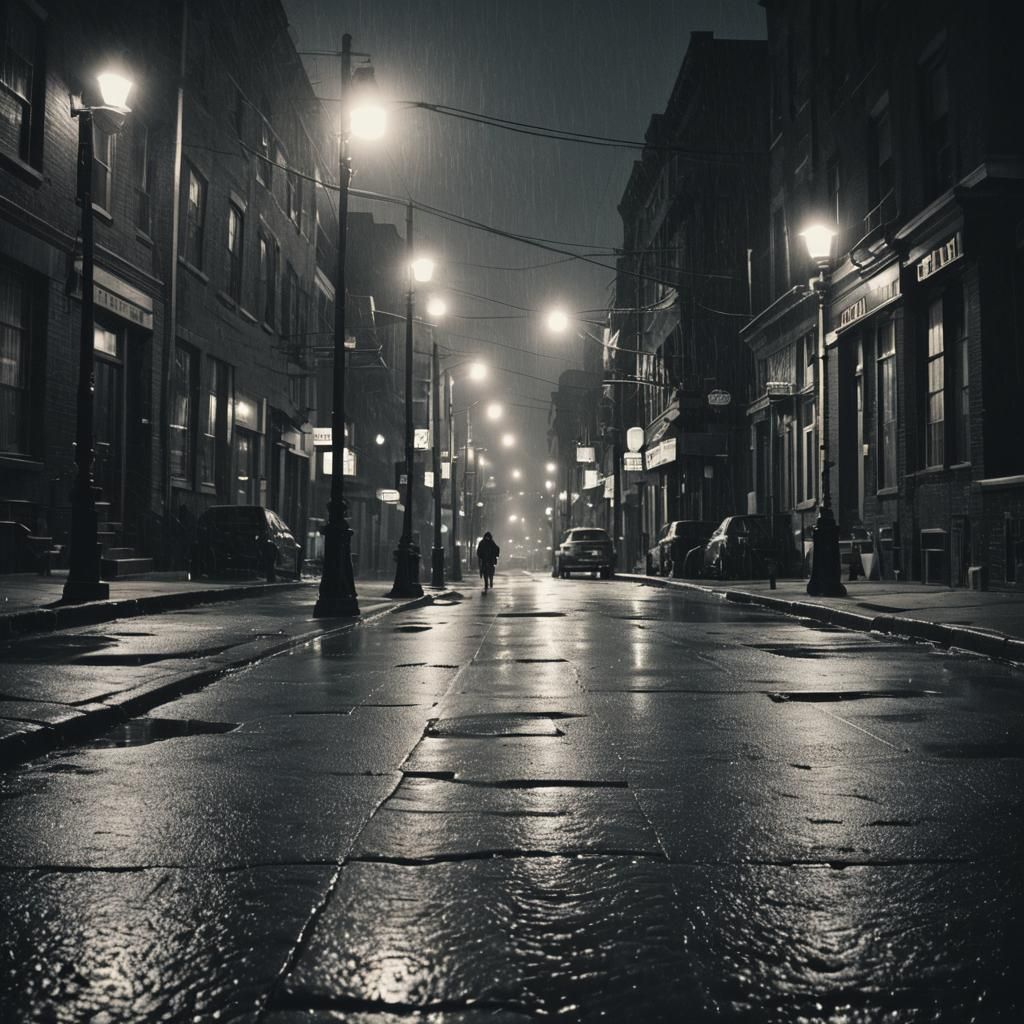 Philadelphia Noir: Moody Cityscape at Night