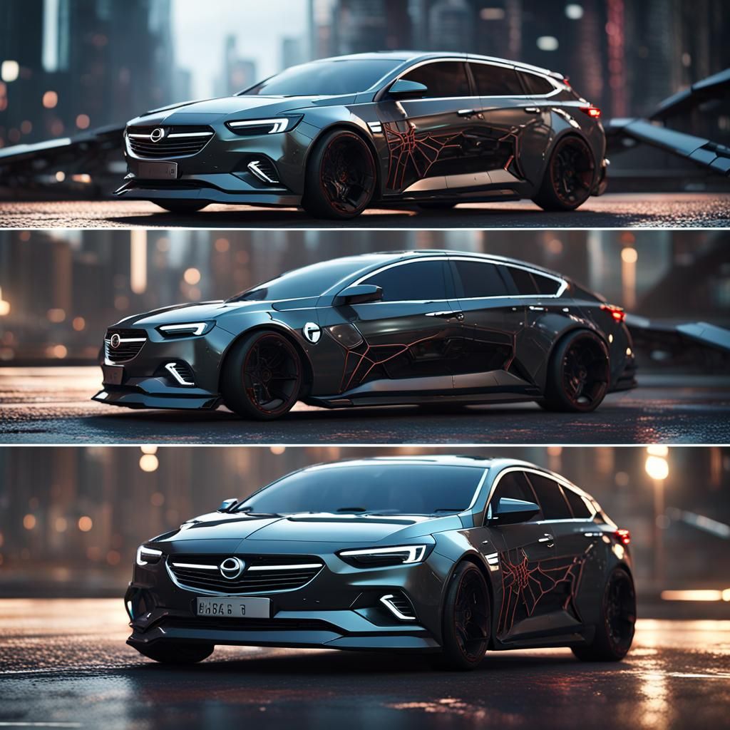 Cyberpunk Spider-Man Opel Grand Sport Car