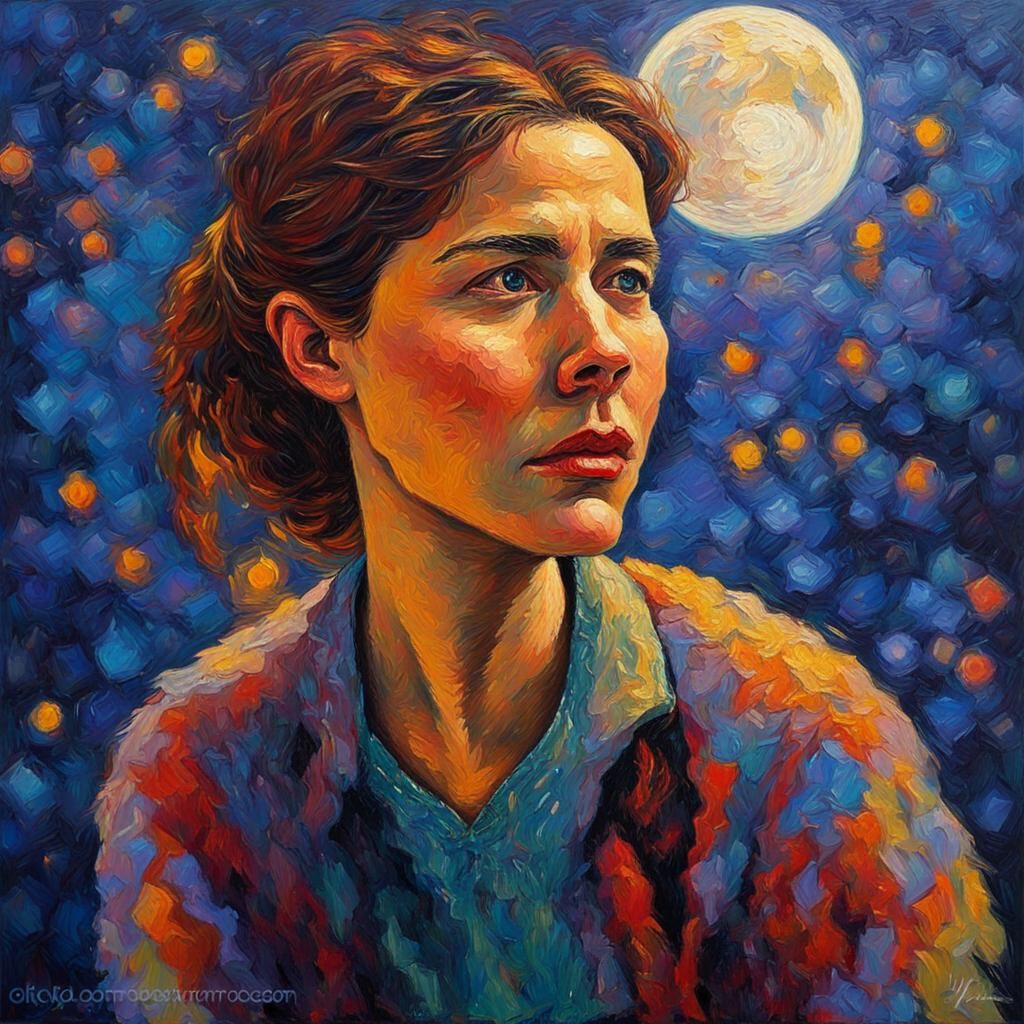 Moonlit Portraits in Expressionist Impasto Style