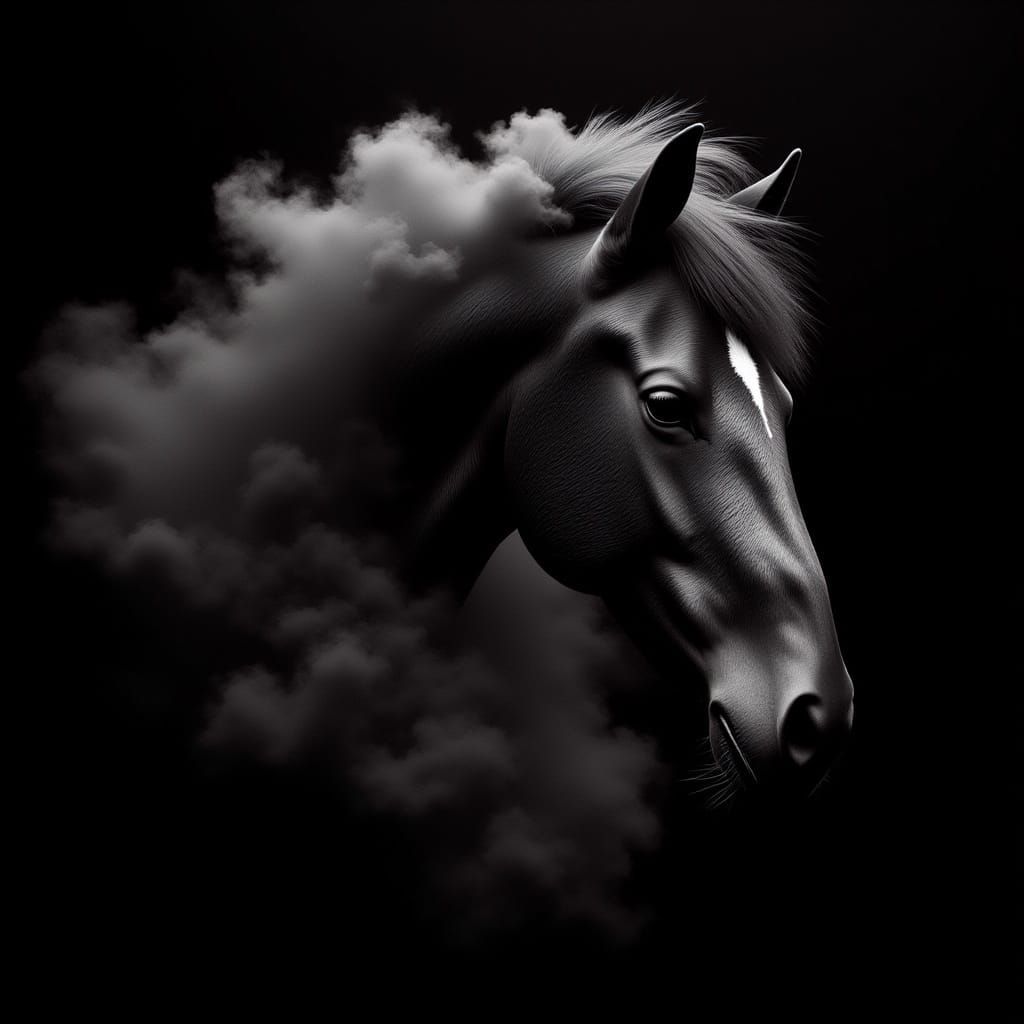 Zorro and Tornado Silhouette on Black Background