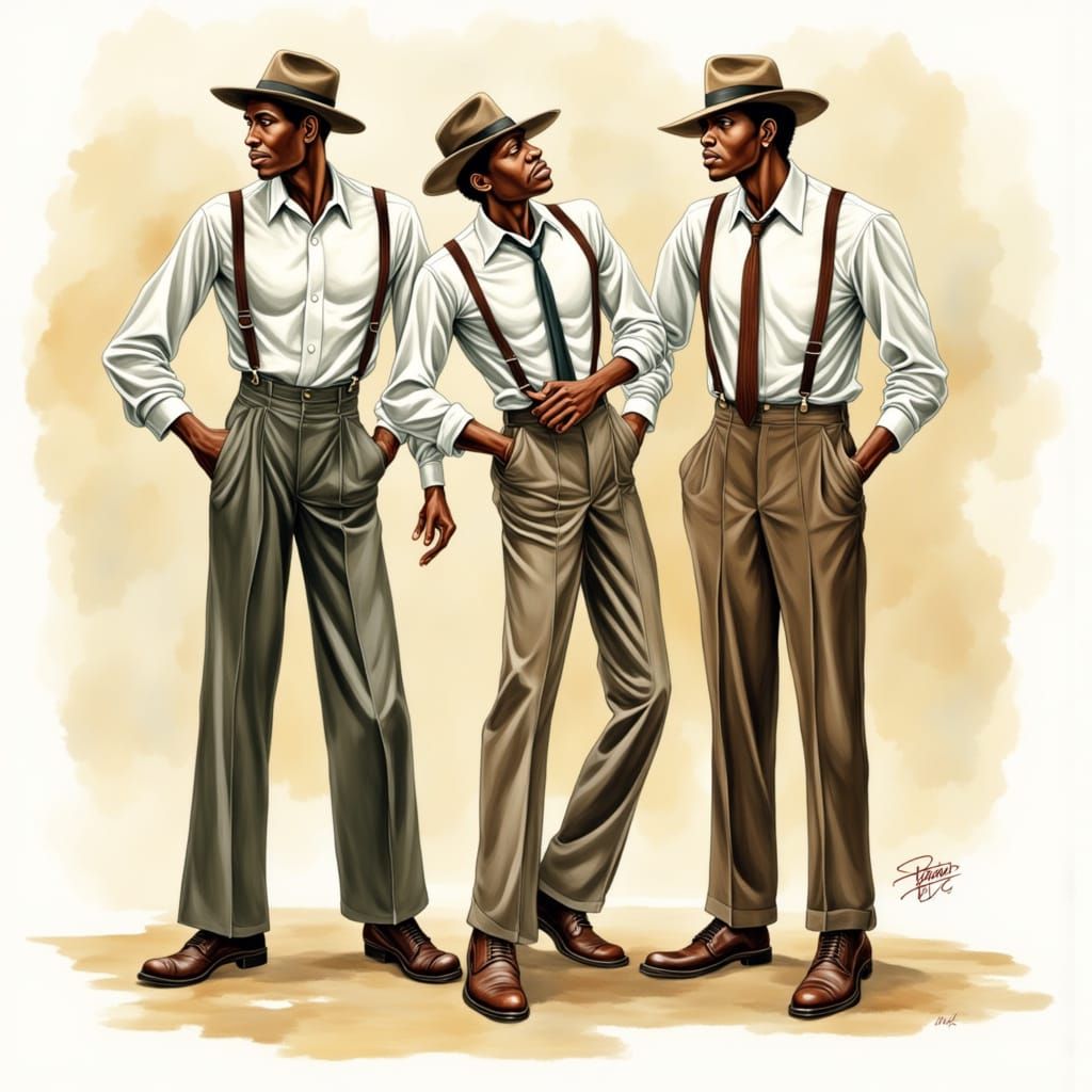 Sharp Dresser in Zoot Suit Illustration