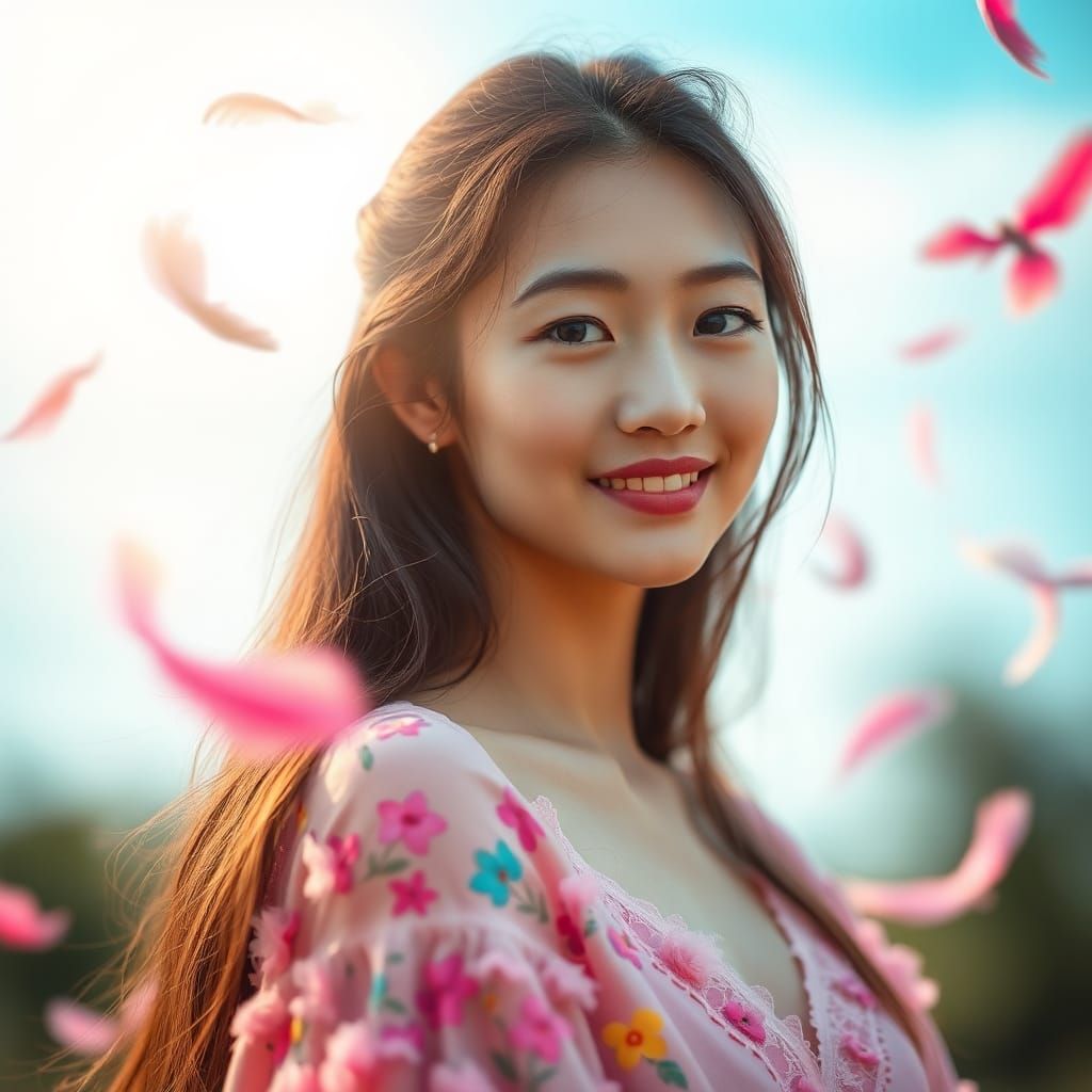 Dreamlike Portrait of a Young Woman