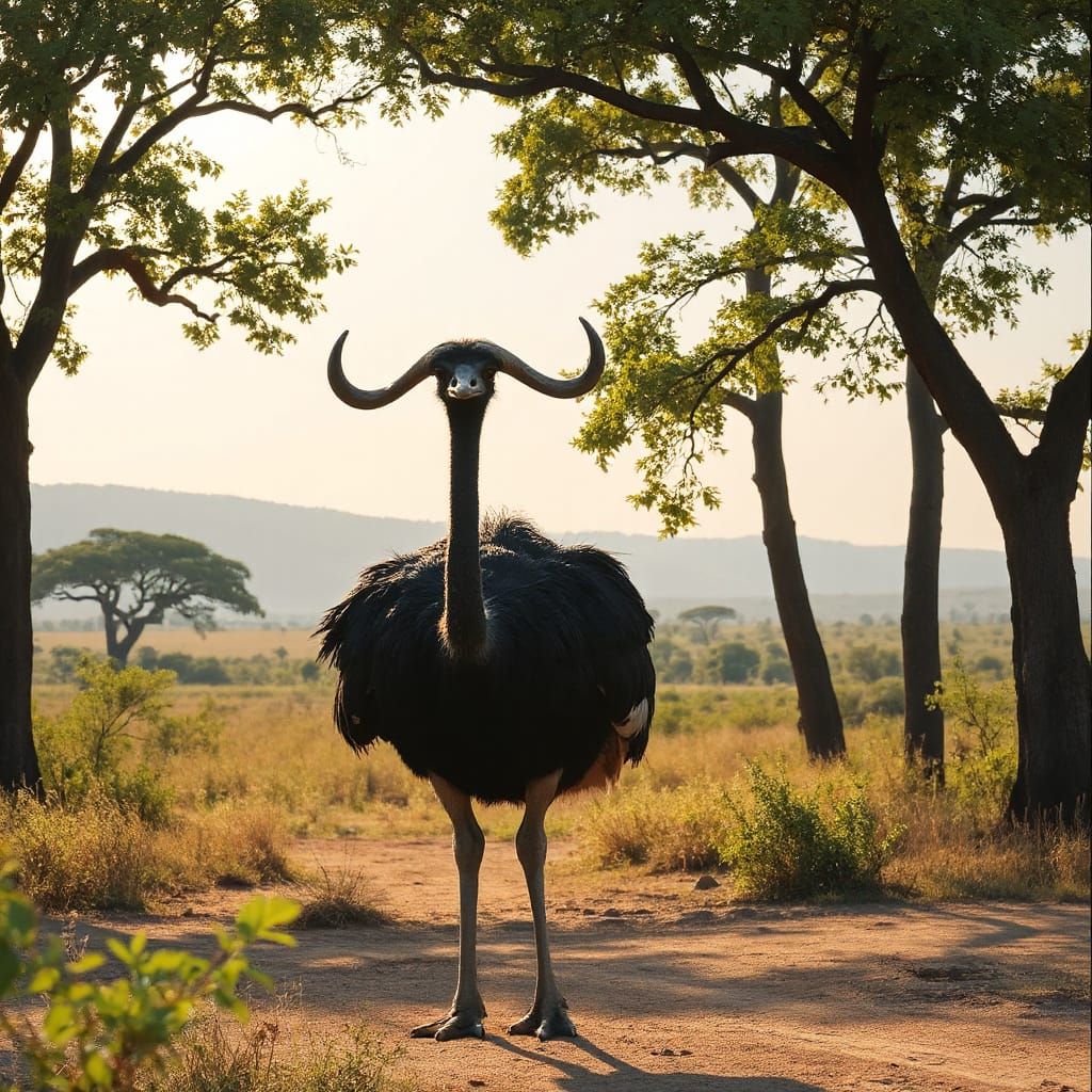 Ostrich Buffalo Hybrid Animal