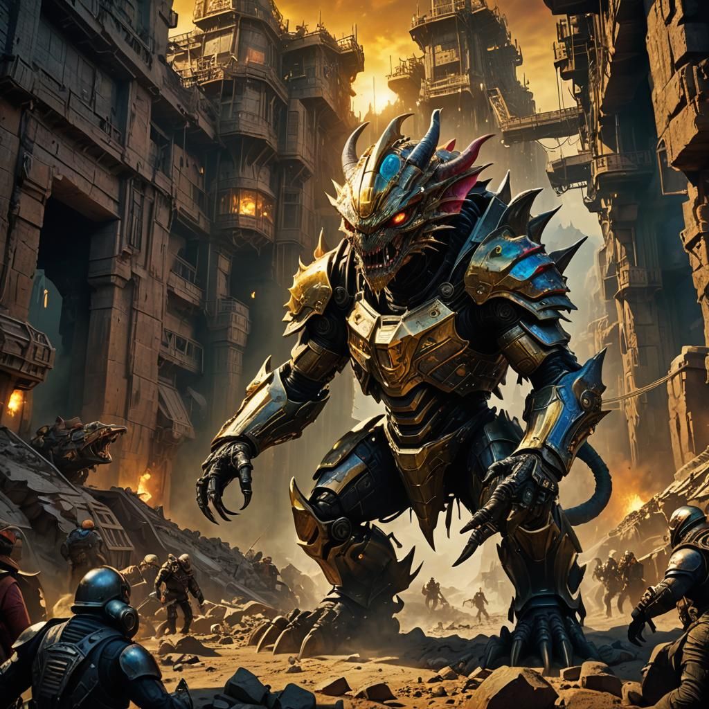 Armored Alien Siege Beast Invasion: Fantasy Concept Art