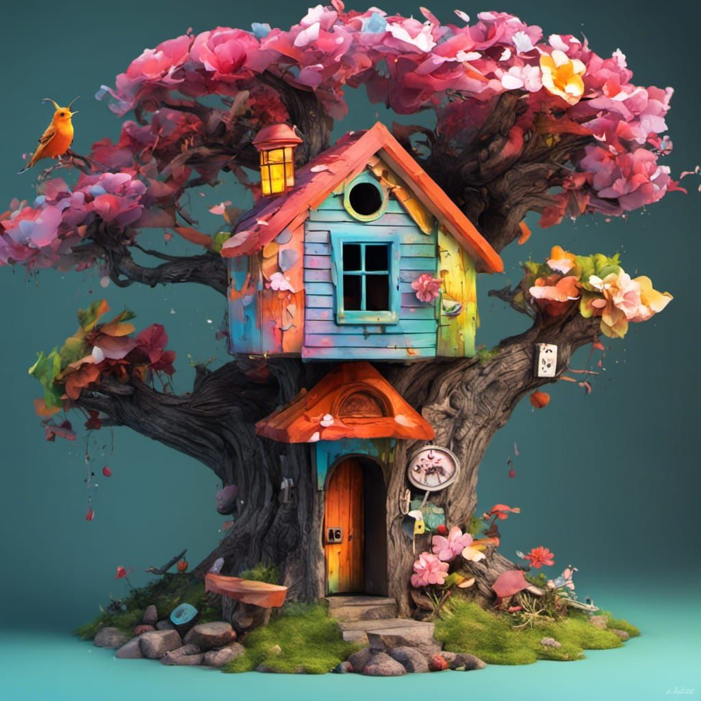 Enchanting Fairy House Graffiti Art