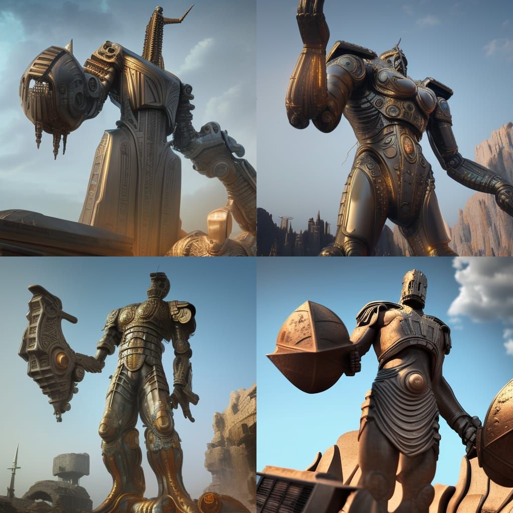 Epic Colossus of Rhodes: Detailed Matte Painting