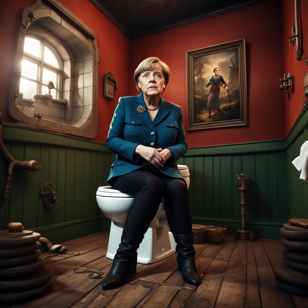 Angela Merkel Pirate Song: Detailed Matte Painting