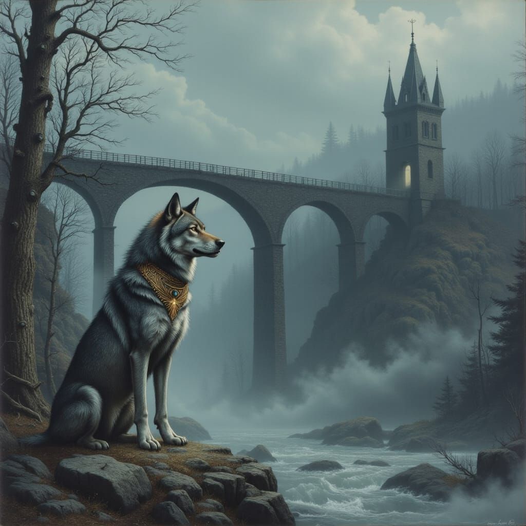 Wolf Guardian at the Bridge to Nowhere