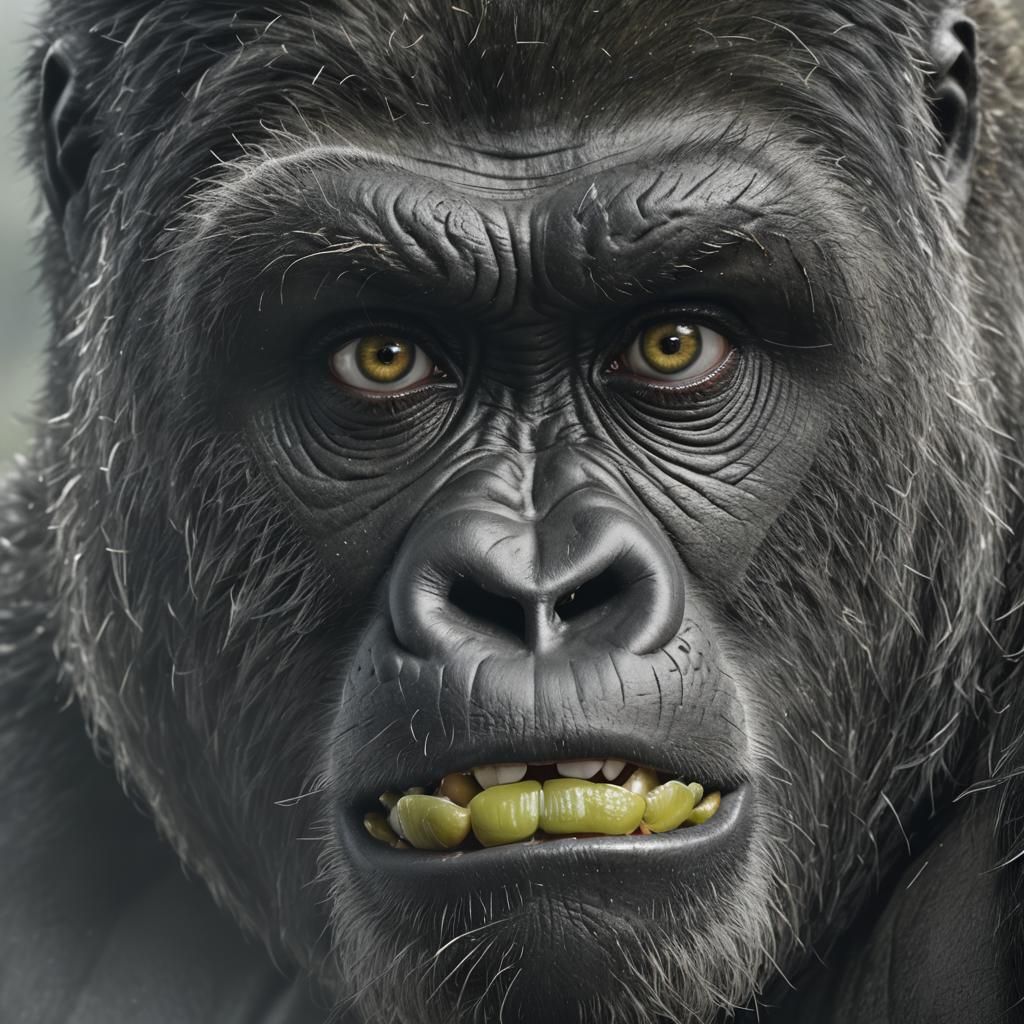 CGI Gorilla Woman in Turquoise Water